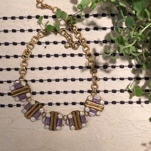 LOFT gold necklace is subtle pink/purple stones
